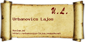 Urbanovics Lajos névjegykártya